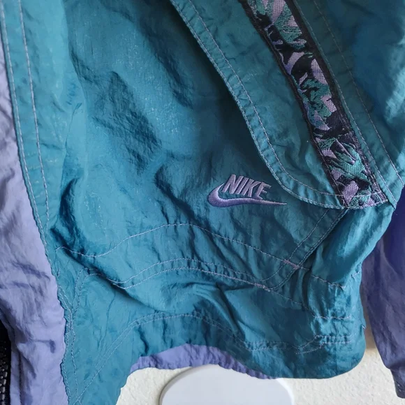 Vintage Nike Air Colorblock Purple Green Windbreaker Jacket Size Medium - Picture 4 of 8